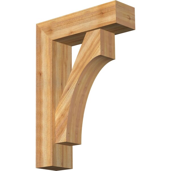 Ekena Millwork Westlake Block Rough Sawn Bracket w/ Offset Brace, Western Red Cedar, 8"W x 28"D x 40"H BKT0806X28X40WTL05RWR - main